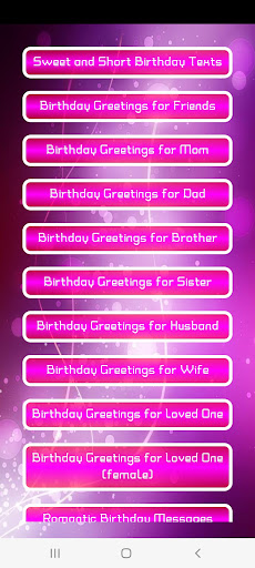 Happy Birthday Wishes Screen 2