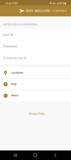 Android application BNY Mellon Private Banking screenshort