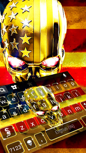 Golden Skull US Flag Keyboard Screen 2