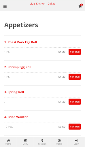 Lius Kitchen Dallas Ordering Screen 2