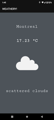 Android application WEATHERY! screenshort