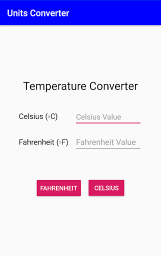 Android application Units Converter screenshort
