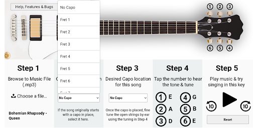 Guitar Vocal Key Finder - Lite Screen 3