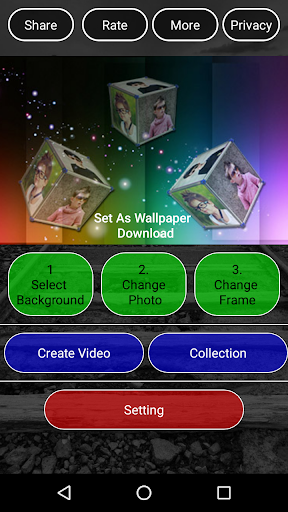3D Photo Cube Video Screen 3