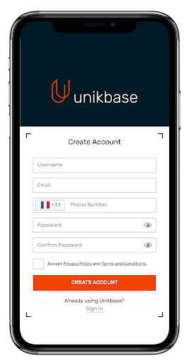 Android application Unikbase screenshort