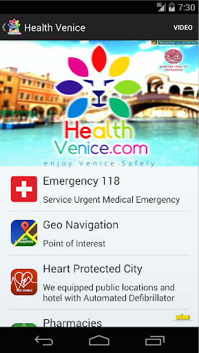 Android application Health Venice screenshort