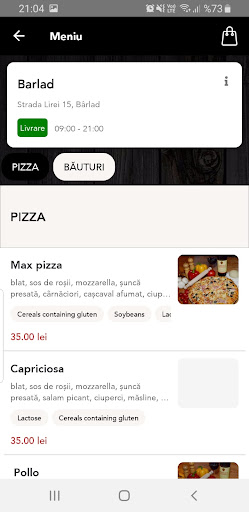 Android application MaxPizza Barlad screenshort