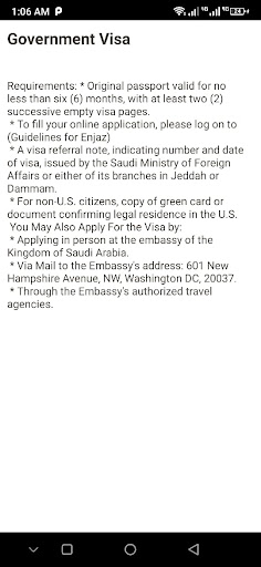Saudi Arabia Visa Check info Screen 3