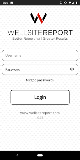 Android application Wellsite Report screenshort