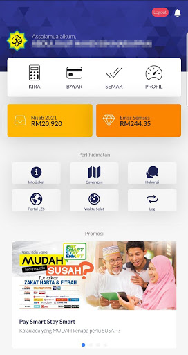 Android application ZakatSelangor screenshort