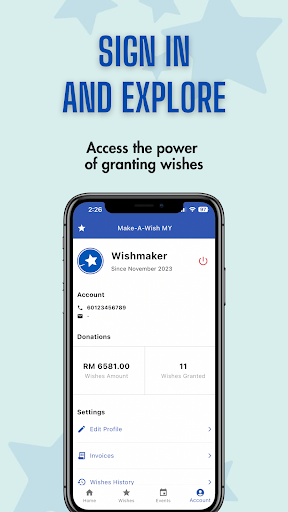 Android application Make-A-Wish MY screenshort