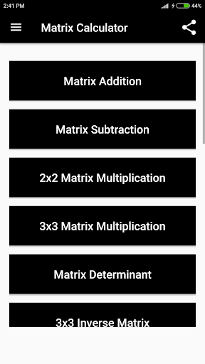 Matrix Calculator Screen 2
