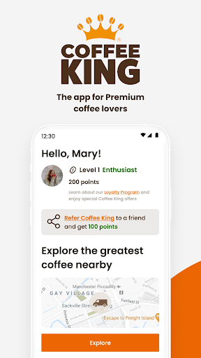 Android application Coffee King screenshort
