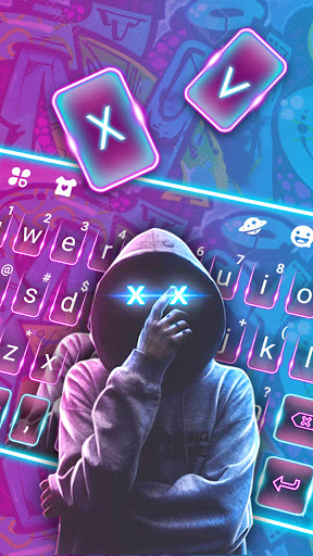 Neon Mask Man Keyboard Backgro Screen 2