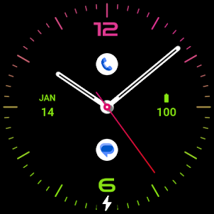 Green Pink Style Watch Face