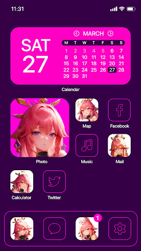 Android application Wow Yae Mikoo Theme, Icon Pack screenshort