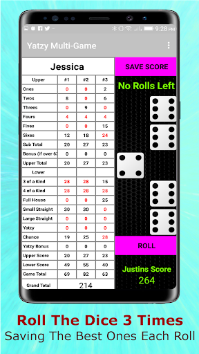 Yatzy Multi-Game Edition Screen 2