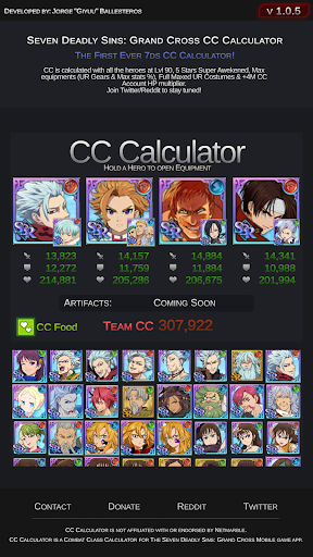 Android application 7DS CC Calculator screenshort