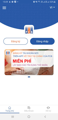 Android application Thông tin tín dụng PCB screenshort