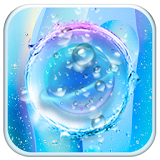 Blue Transparent Water Droplets-APUS Launcher icon