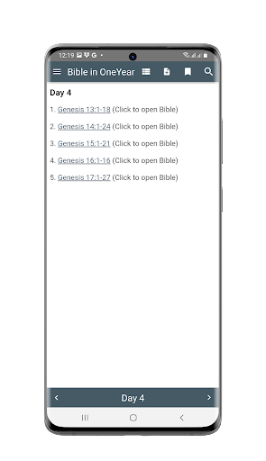 Android application Bible in One Year screenshort