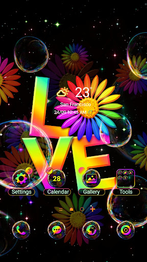 Android application Rainbow Love Flower- Wallpaper screenshort