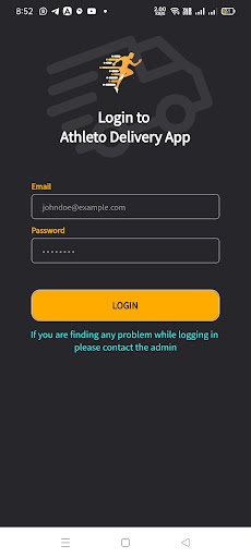 Athleto (Partner’s): Delivery Screen 2