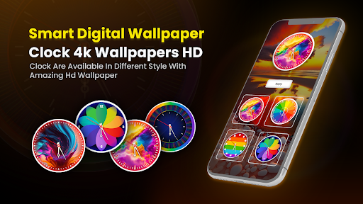 Android application Night Clock Wallpapers HD screenshort