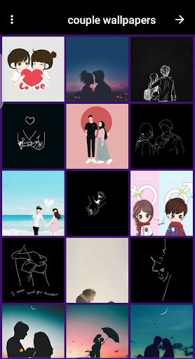 cute cartoon couple wallpaper
