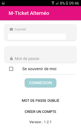 Android application M-Ticket Alternéo screenshort