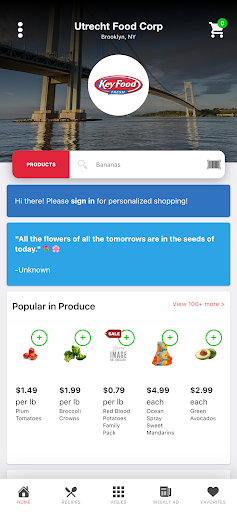 Android application Utrecht Food Corp screenshort