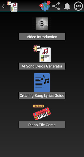Android application AI Song Lyrics Generator screenshort