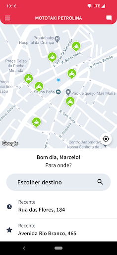 Android application Mototaxi Petrolina screenshort
