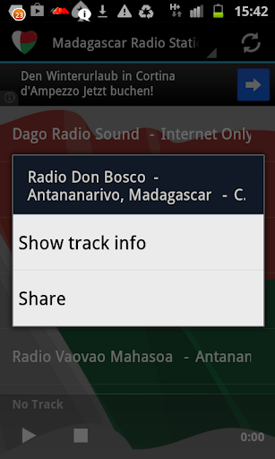 Madagascar Radio Music & News Screen 2