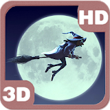 Funny Witch Moon Sky Flight 3D icon