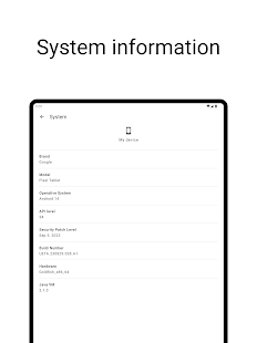 System information Capture d'écran