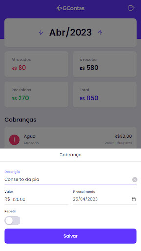 Gcontas Screen 2