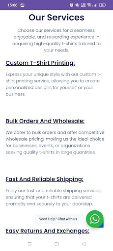 Android application Just T-shirts screenshort