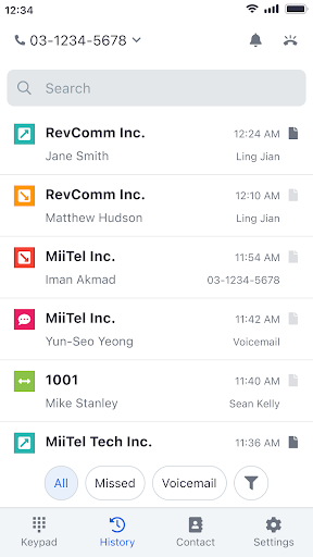 Android application MiiTel Phone Mobile screenshort