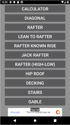 Android application Construction Calculator (feet) screenshort