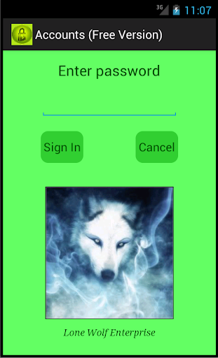 Android application Accounts screenshort