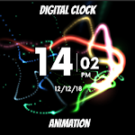 Cover Image of Download Splash neon lightning - Digital clock animation 1.2 APK