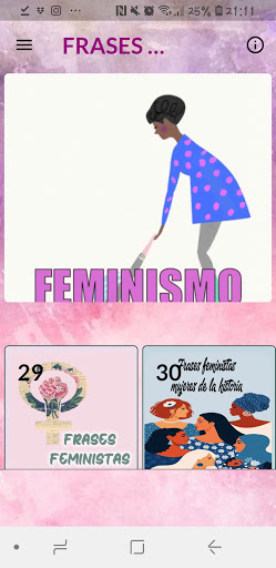 Android application FEMINISMO, SORODIDAD Y AUTORAS screenshort