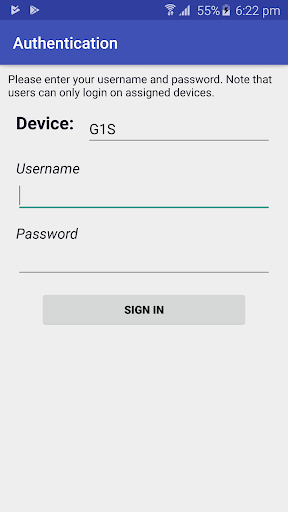 Android application EzyFMS Terminal screenshort