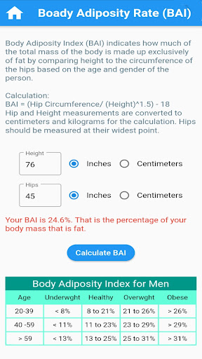 Health Calculator BMI,BMR,more Screen 3