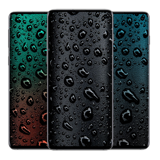 Black Water Droplets Wallpaper logo