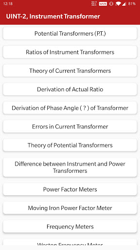 Electrical Measurements Screen 2