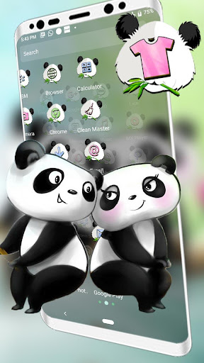 Cute Panda Love Theme apkpoly screenshots 3