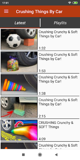 Android application Crushing Things By Car Videos screenshort