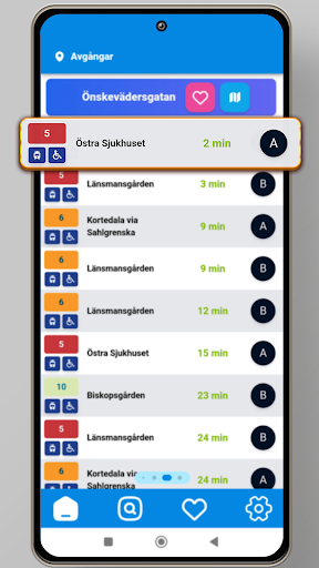 Android application Tidtabell (Västtrafik) screenshort